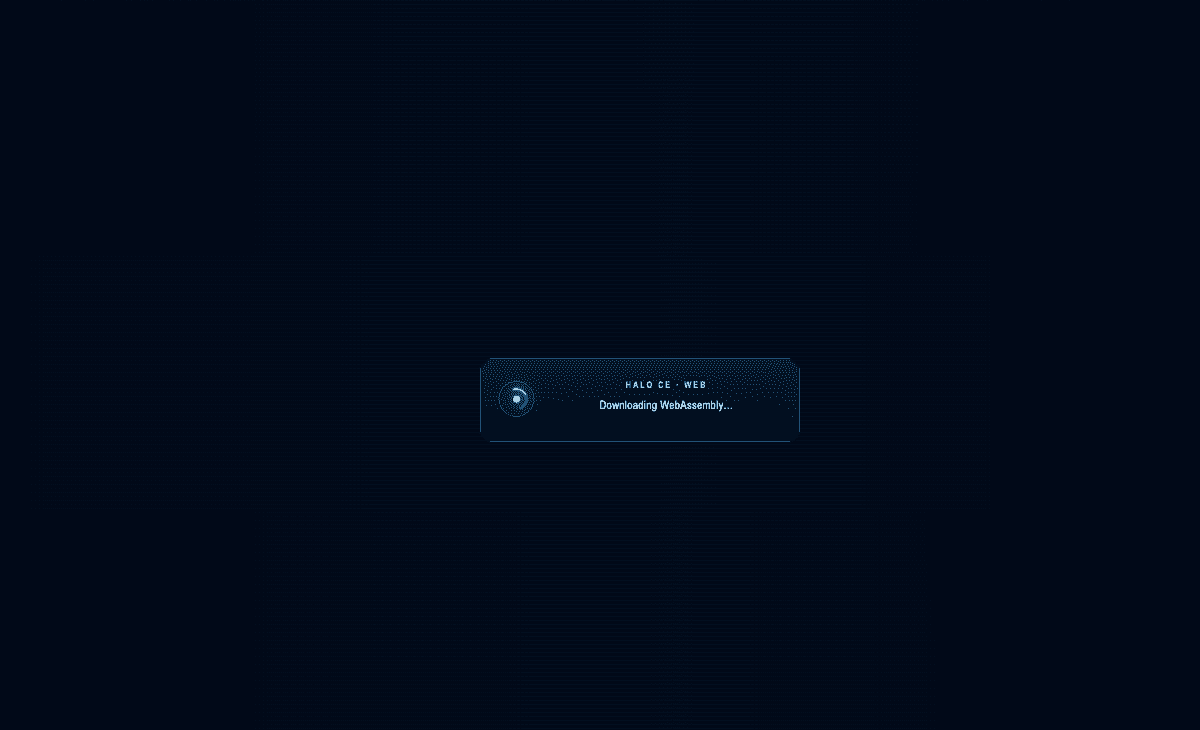 Halo CE Web engine-loading overlay on the original project page