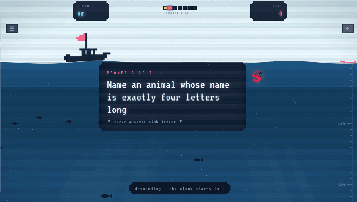 Krillion daily dive on prompt 2 of 7, asking for an animal whose name is exactly four letters long